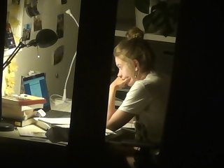 www.sopornmovies.com shows spy cute teen with hidden cam masturbation after homework porn movie 