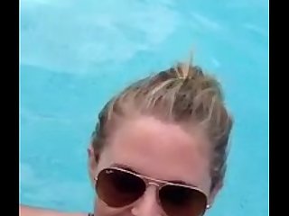 Blowjob In Public Pool By Blonde, Recorded Above Mobile Phone